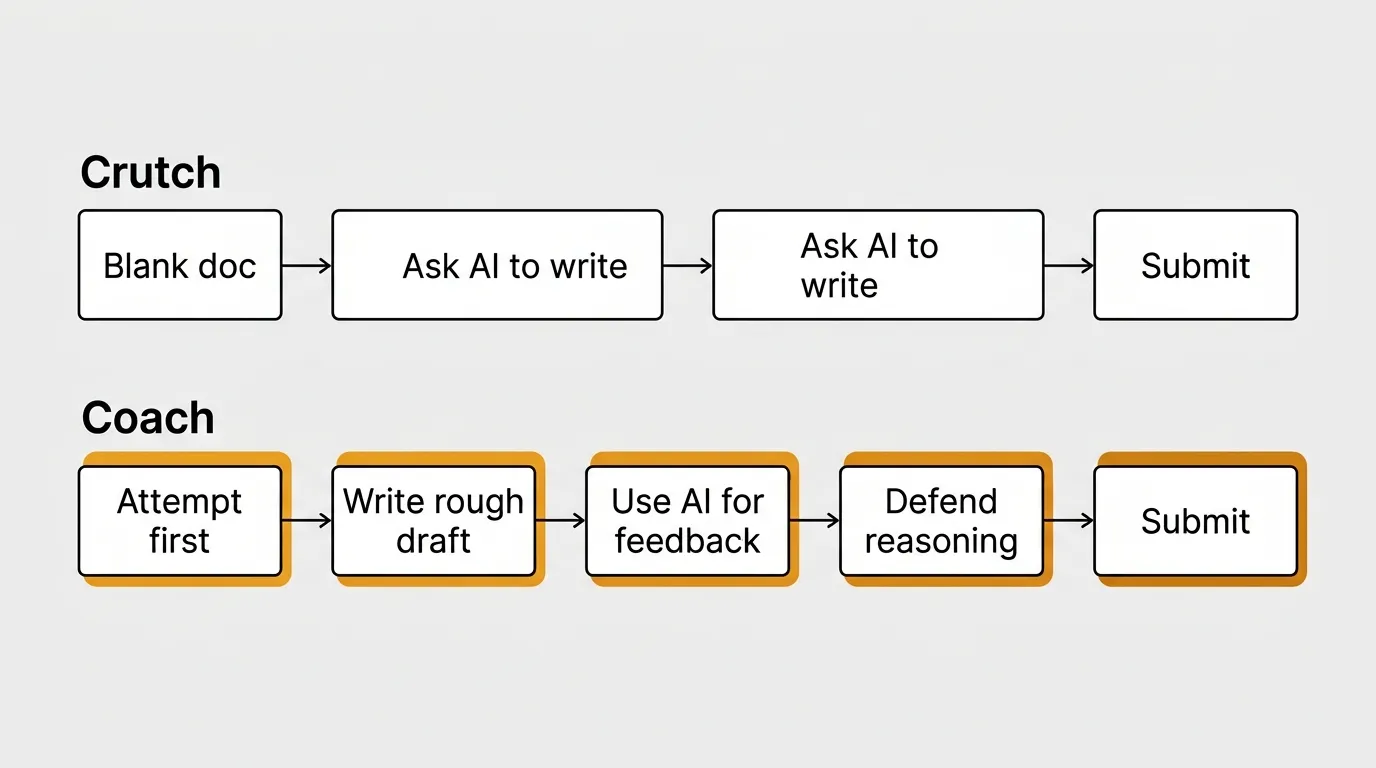 Two parallel paths: AI as Crutch vs AI as Coach