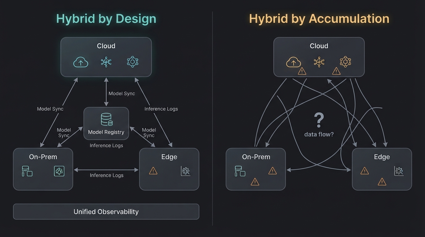 Intentional hybrid architecture vs deployment sprawl comparison