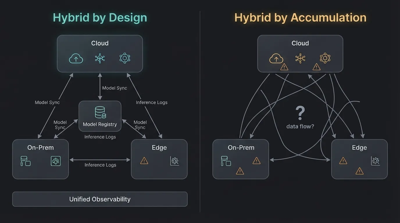 Intentional hybrid architecture vs deployment sprawl comparison