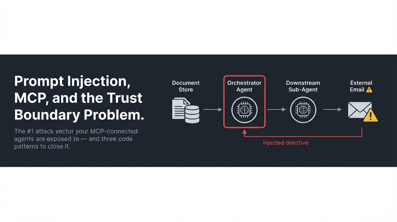 Prompt Injection and MCP Trust Boundary — indirect injection attack chain