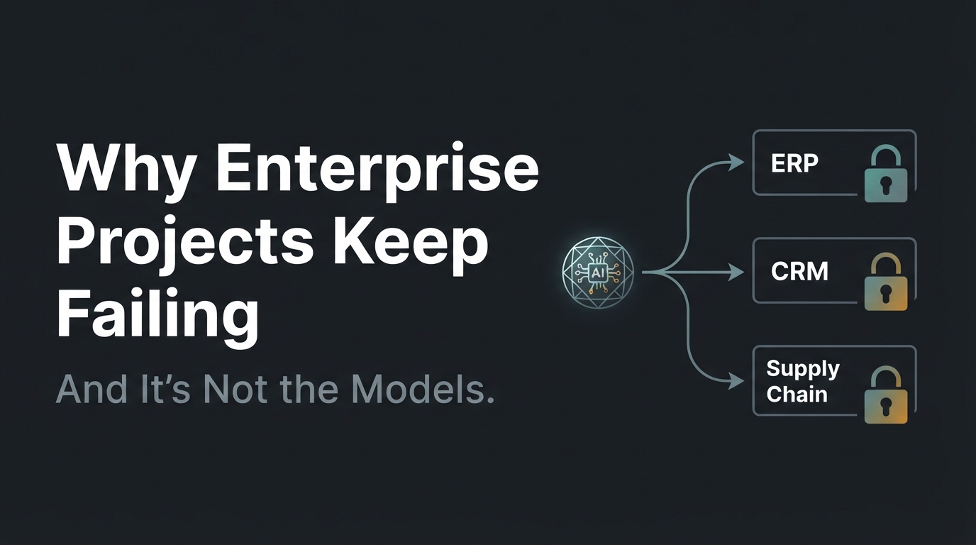 Why Enterprise AI Projects Keep Failing — locked data architecture illustrated