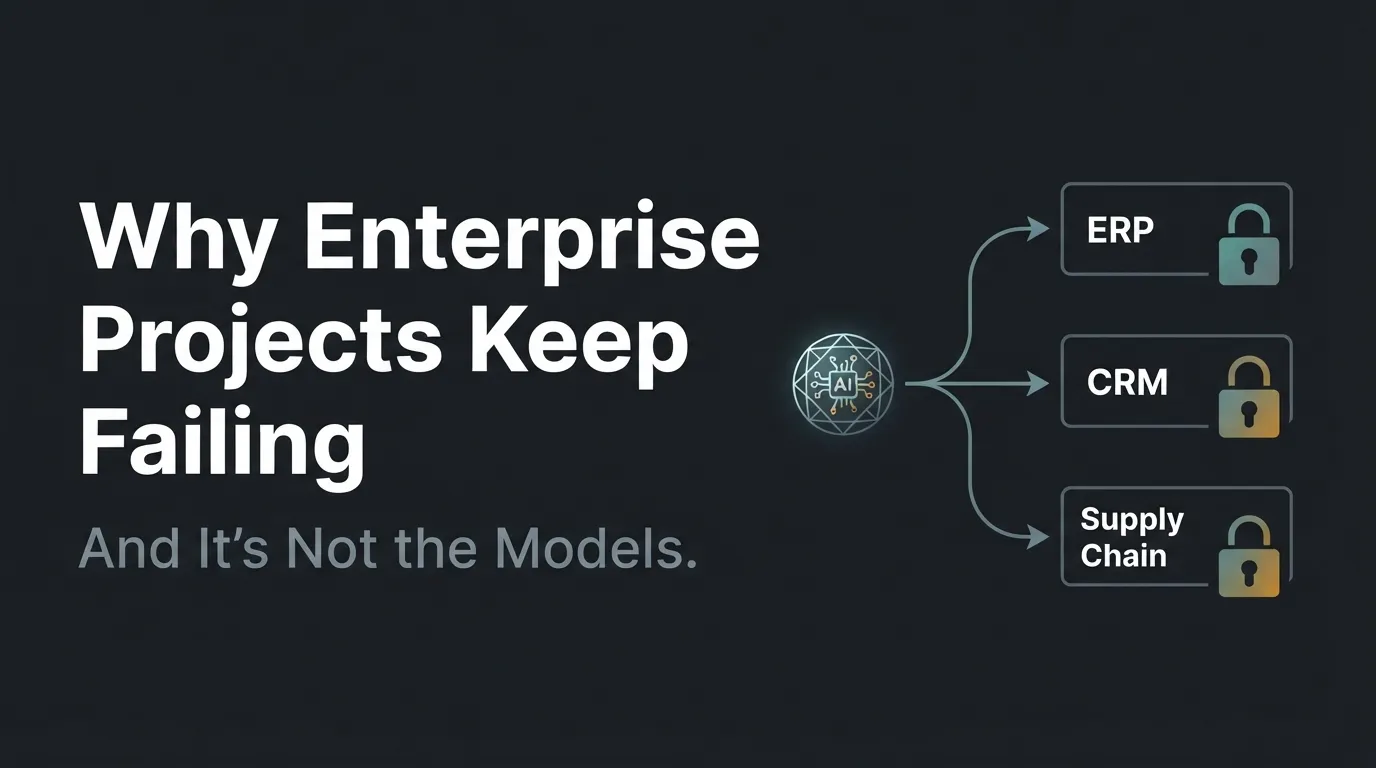 Why Enterprise AI Projects Keep Failing — locked data architecture illustrated